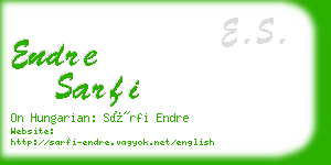 endre sarfi business card